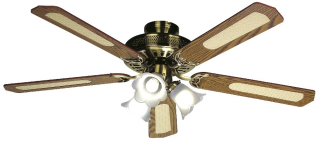 Stropní ventilátor s vestavěnými světly Baleares H., vrtule 132cm, 3 rychlosti, 3x E27, 60W max., letní a zimní režim, ovládání řetízkem, Farelek